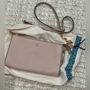 Tory Burch pink pebble crossbody